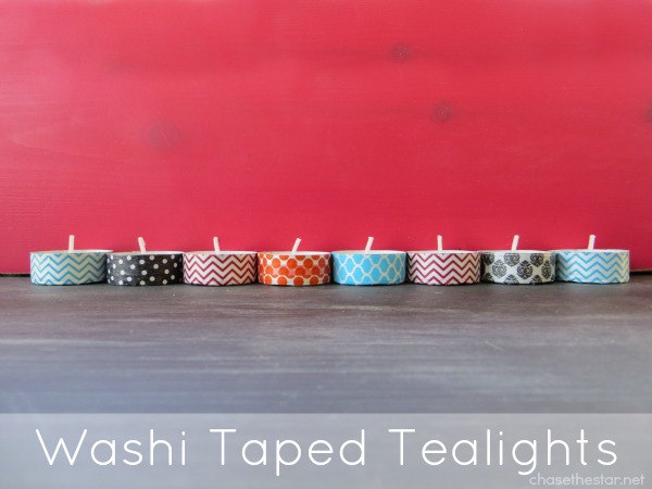 Washi Tape Tealights via Chasethestar.net #washi #tealight #craft #diy #candle