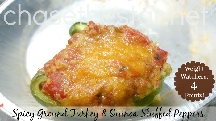 Spicy Ground Turkey & Quinoa Stuffed Pepper Recipe via Chase the Star #SauceOn #ad 