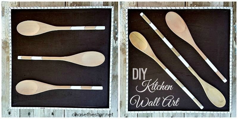 Repurposed Wooden Spoons into Kitchen Wall Art via Chase the Star