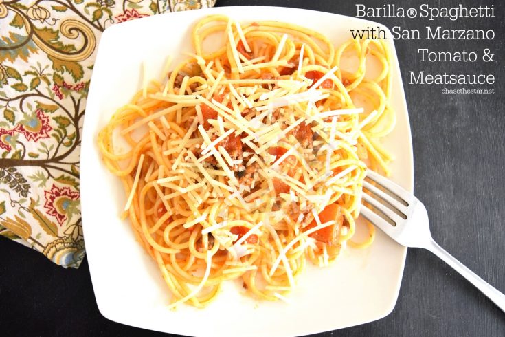 Barilla® Spaghetti with San Marzano Tomato & Meat Sauce #ad
