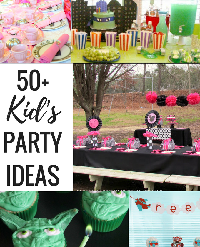 50+ Kid's Party Ideas- Planning a party for kid's any time soon? This is the ultimate collection of Kid's Party Ideas! Find party themes, games and activities, food and drinks, ideas for favors and decorations. Indoors or outdoors, your kid's party is going to ROCK!